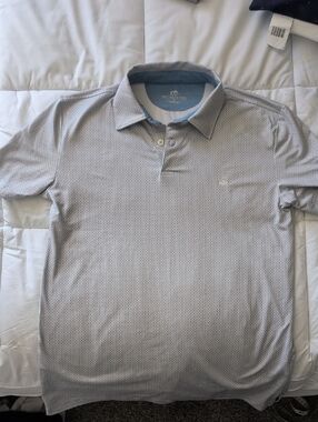 Southern Tide Light Gray Microprint Polo